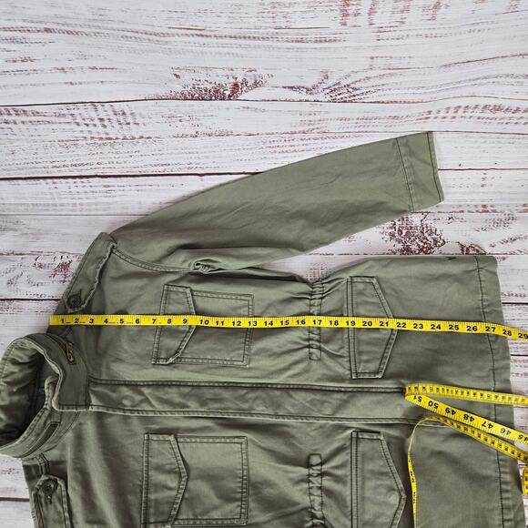 American Eagle Barn Chore Coat S Military Green Utility Snap Zip Jacket Pockets - Picture 11 of 13
